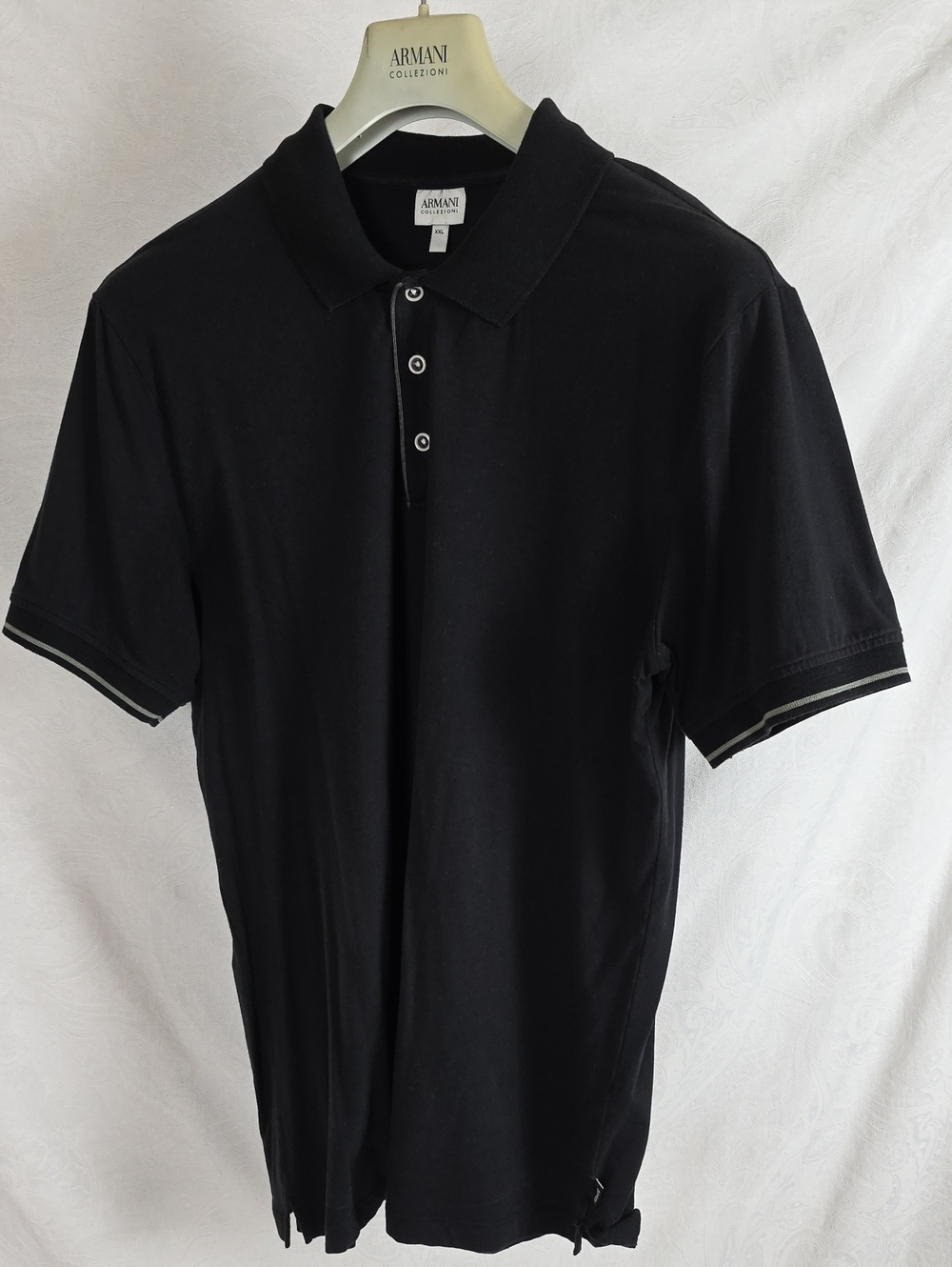 Armani Collezioni XXL - XL  Black Polo with Contrast Trim